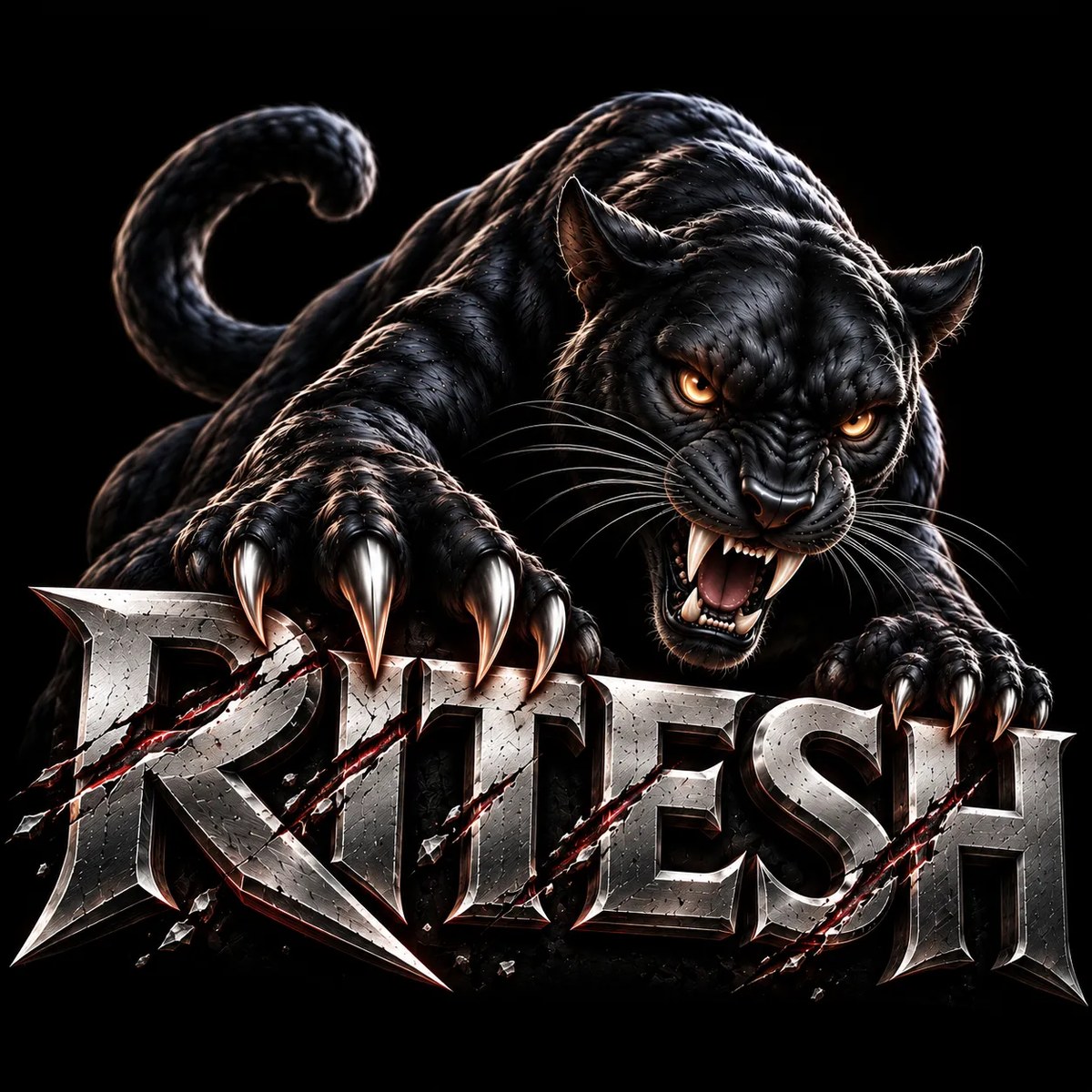 Ultra-Realistic Black Panther Logo