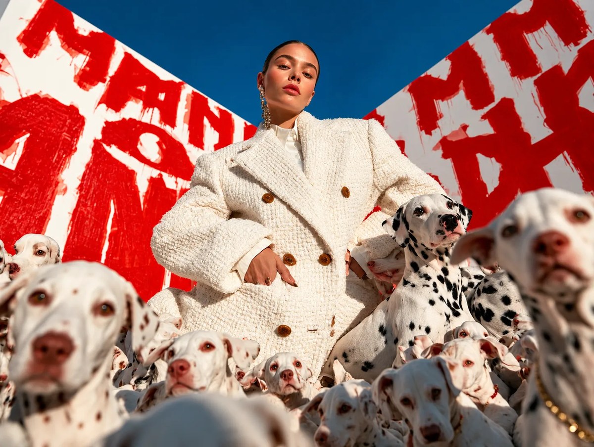 Luxury Parisian Fashion Editorial with White Dogs output 8