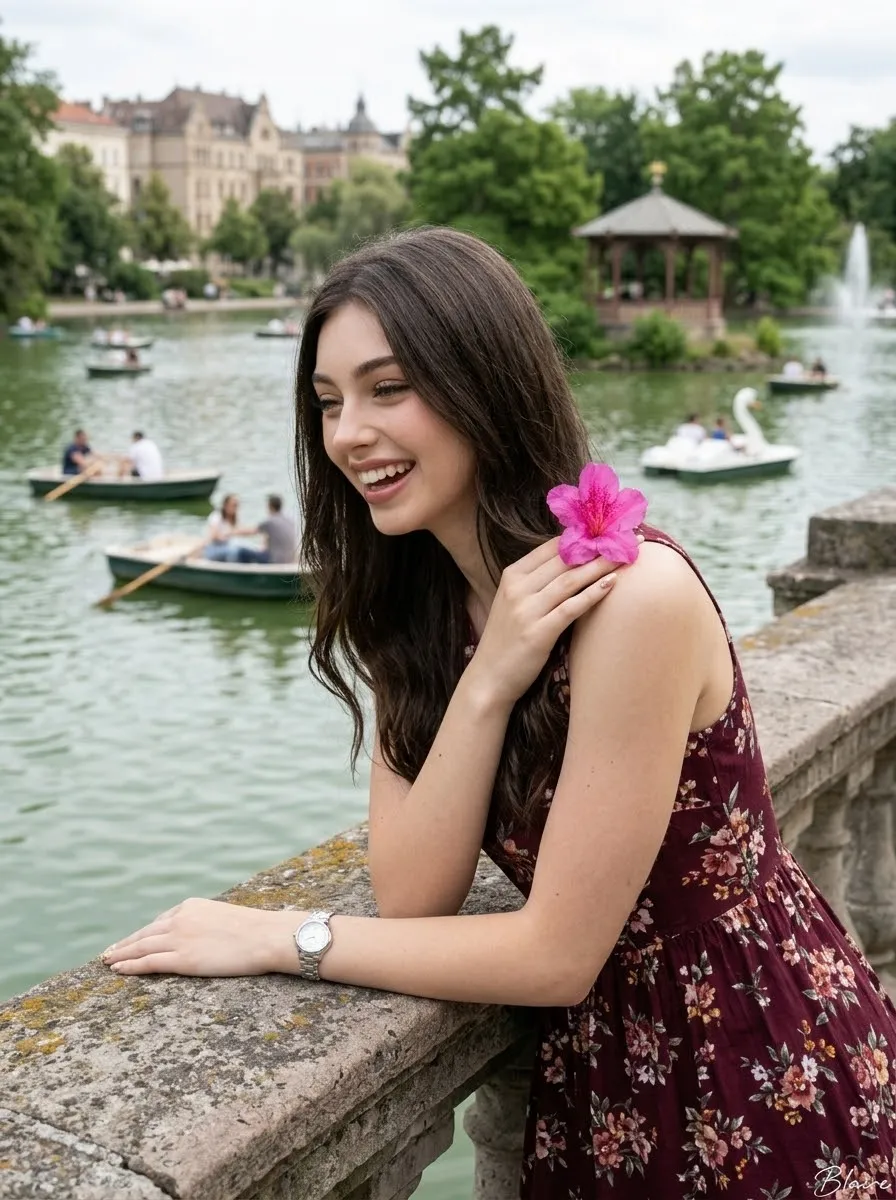 Lakeside Portrait with a Pink Flower output 8
