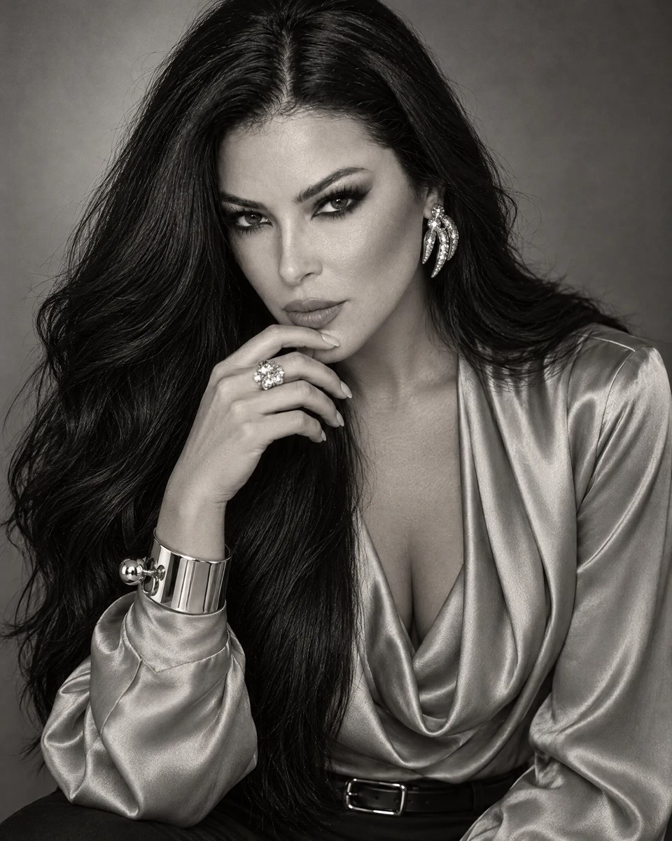 1990s Black-and-White Fashion Editorial Portrait