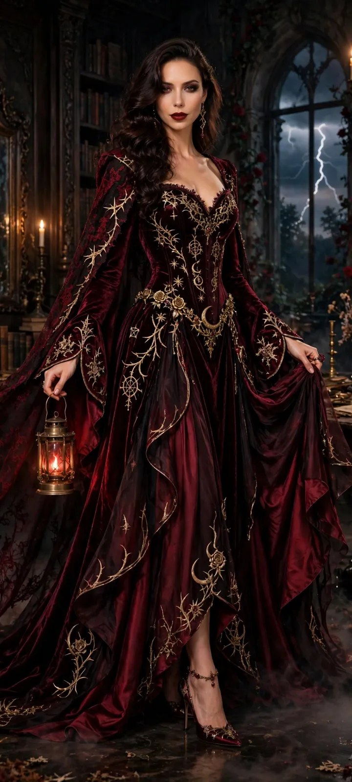 Salem Enchantress in Crimson Haute Couture