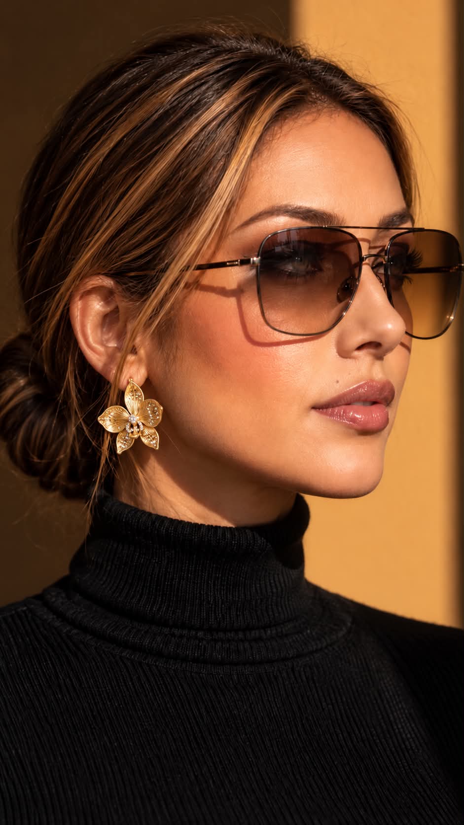 Golden-Hour Editorial Portrait of an Elegant Woman