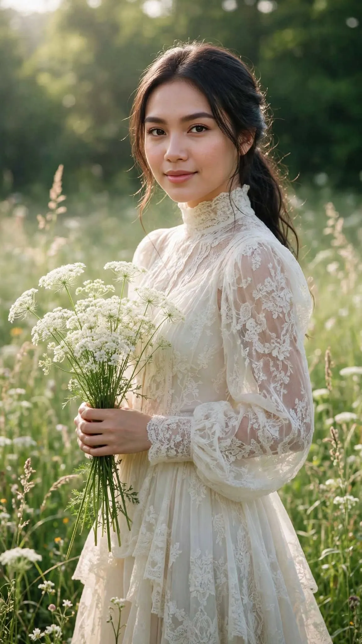 Golden-Hour Wildflower Meadow Portrait output 3