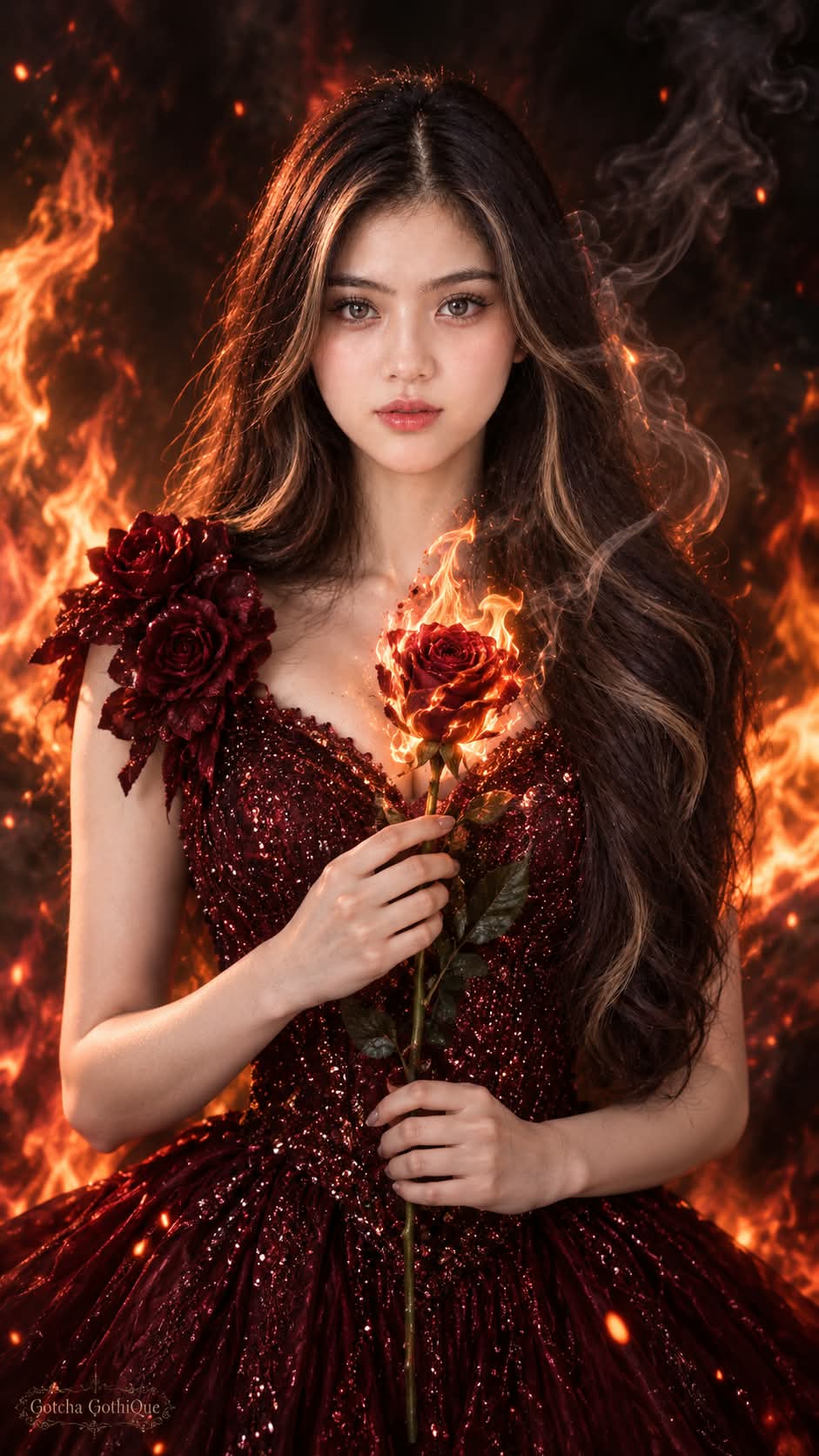 Ember Rose: Gothic Queen Portrait output 1