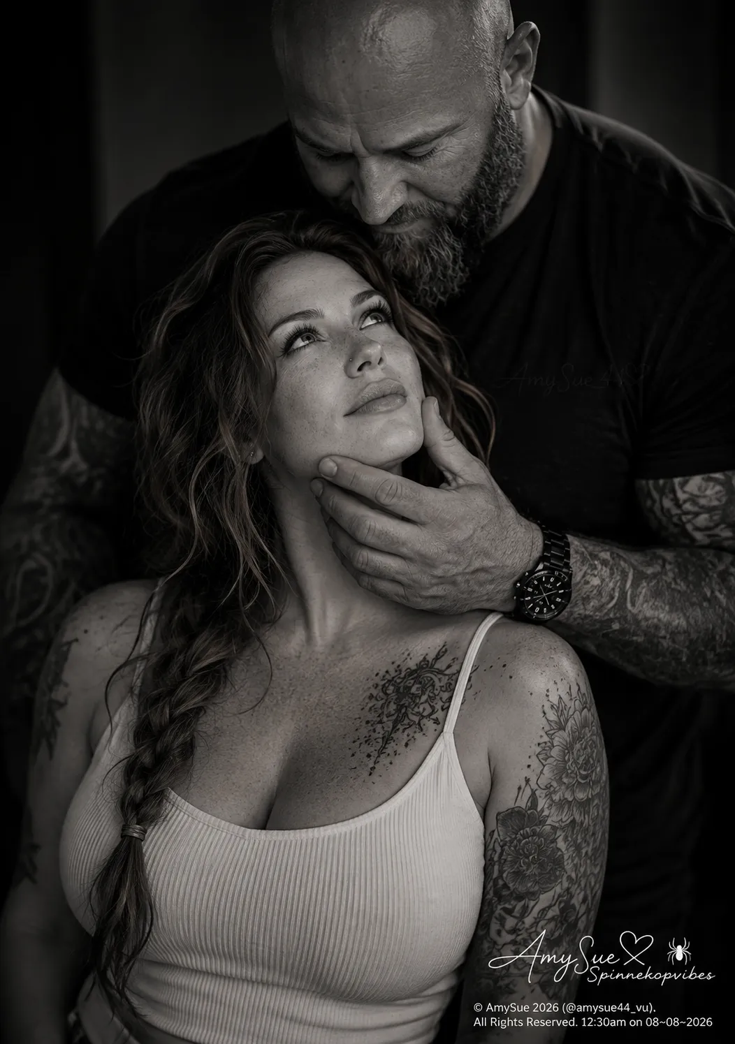 Hands of Gentleness — Black-and-White Couple Portrait output 3