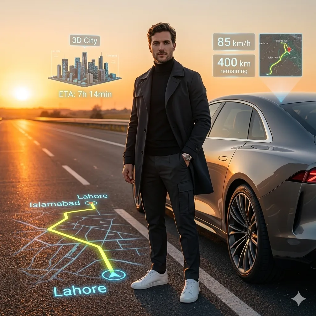 Emirati-Inspired Luxury SUV Highway Portrait output 2