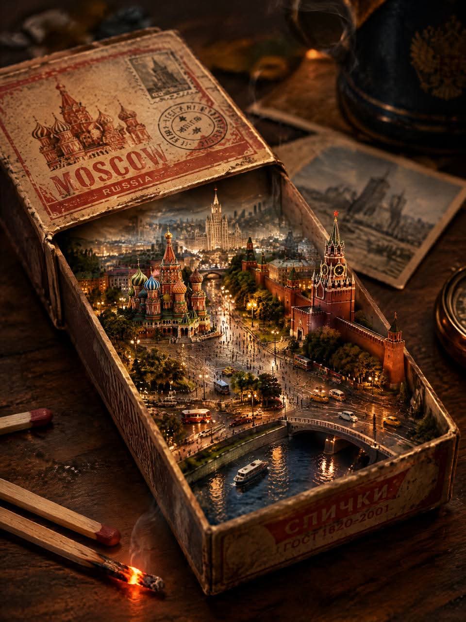 Surreal Miniature City in a Vintage Matchbox output 4