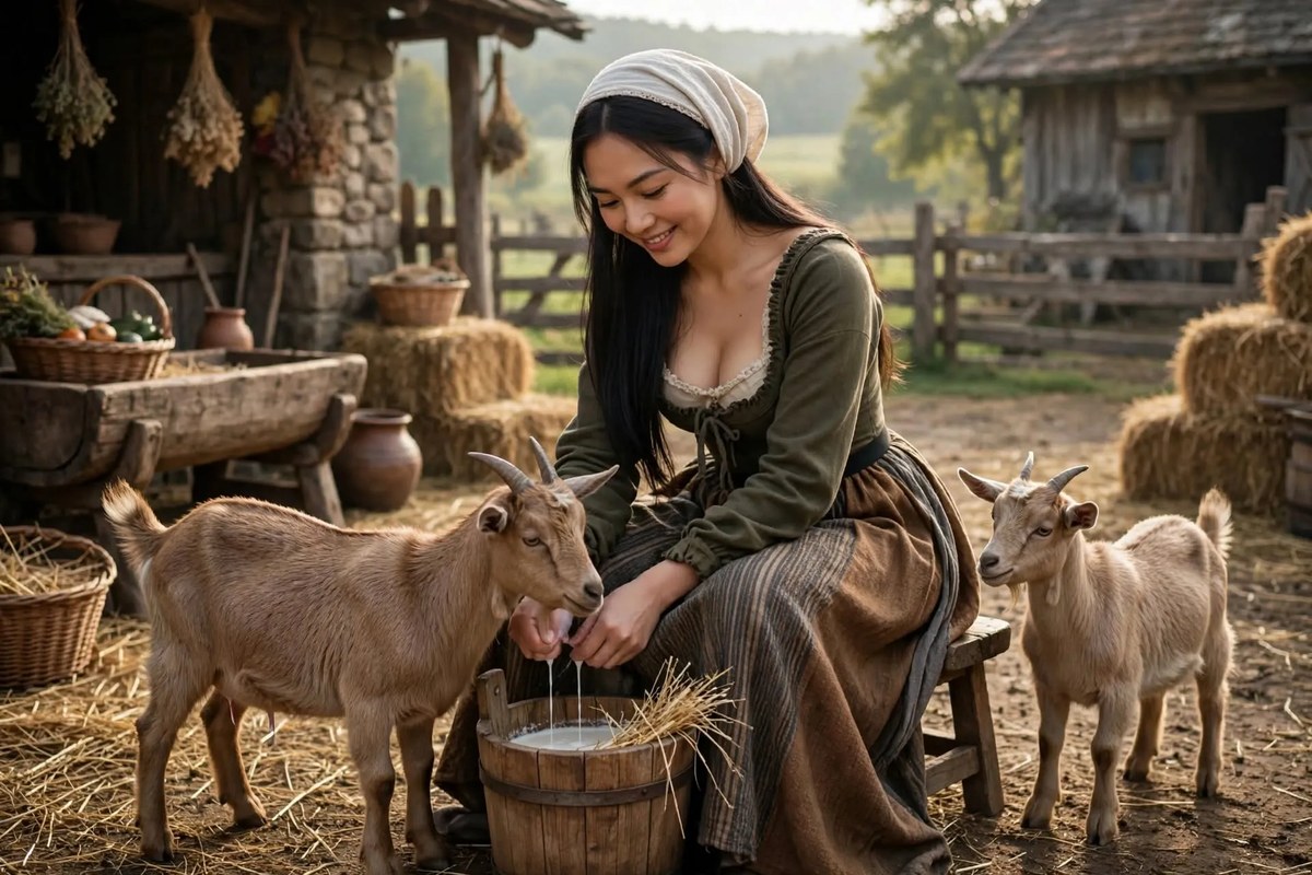 Photorealistic Medieval Village Portrait output 4