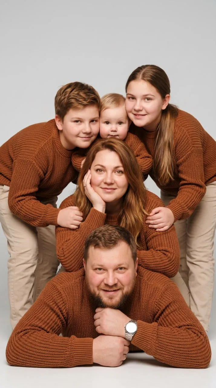 Stacked Family Studio Portrait