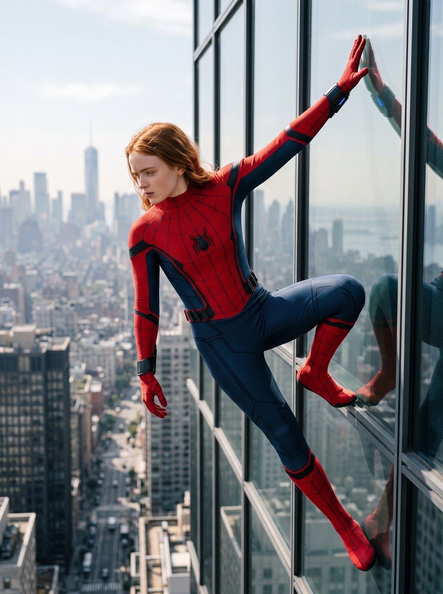 Spider-Man Brand New Day: Glass Skyscraper Editorial Photo