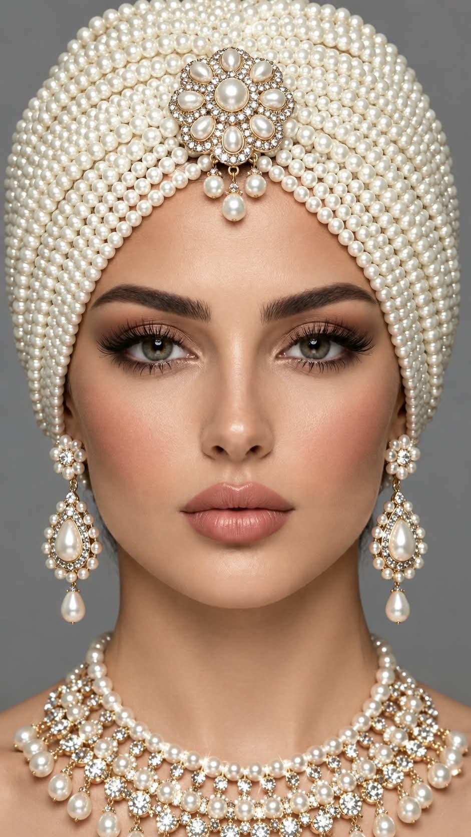Luxury Pearl Couture Beauty Portrait