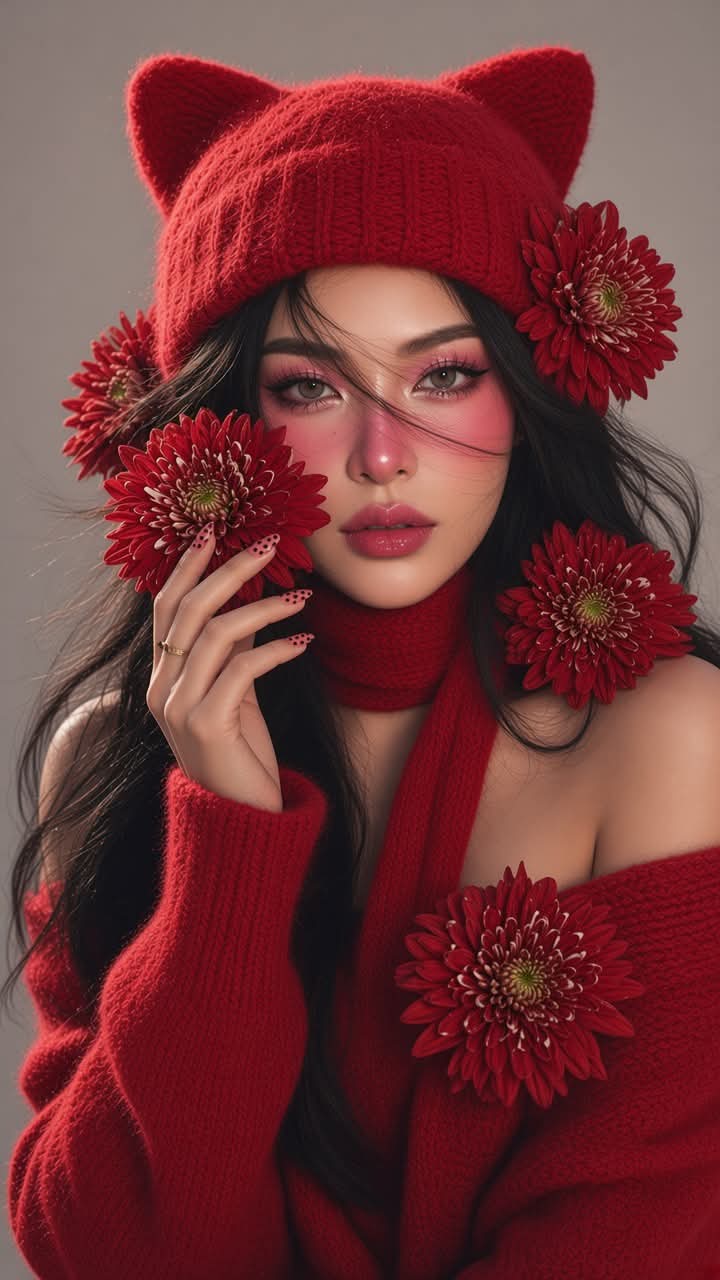 Poetic Winter Chrysanthemum Portrait output 9