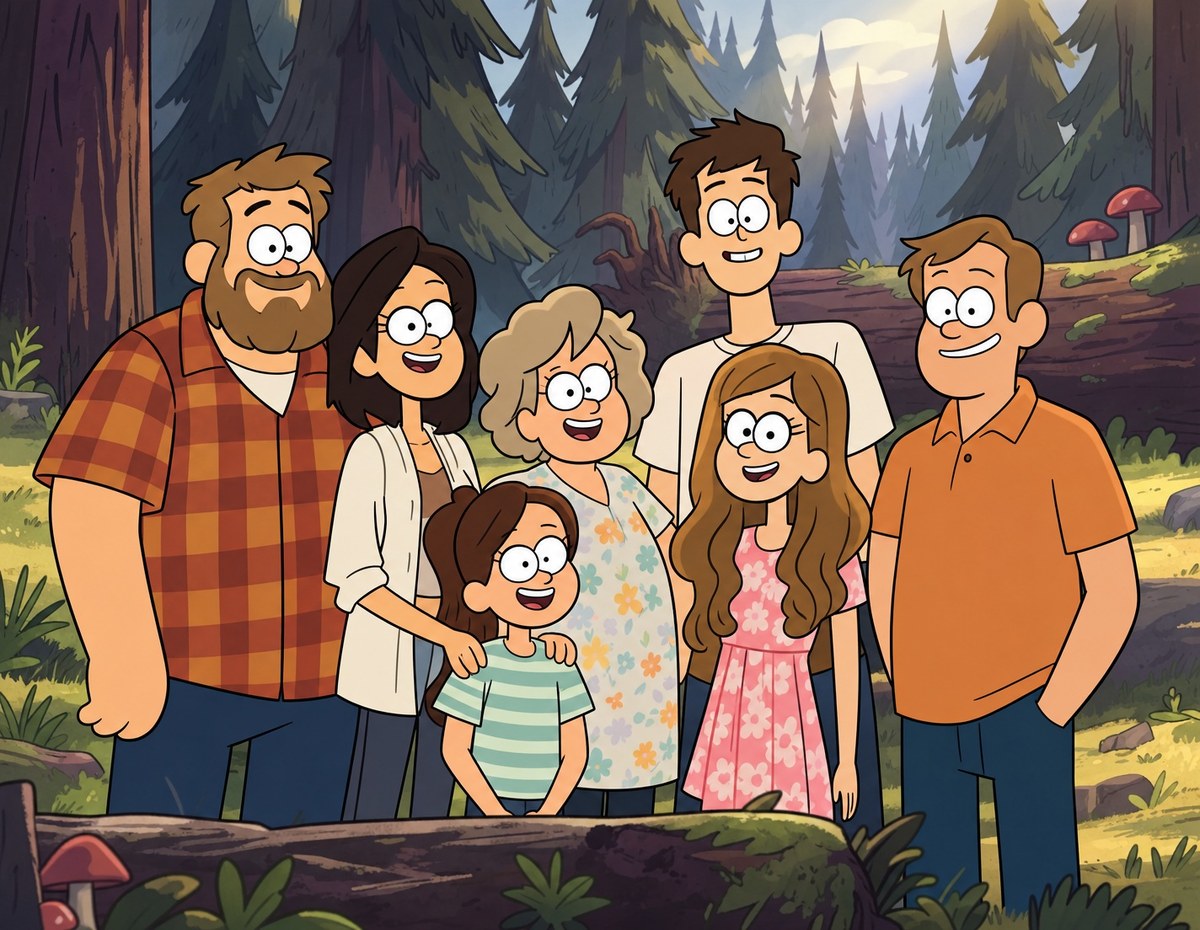 Create an Original Gravity Falls–Style Forest Character output 3