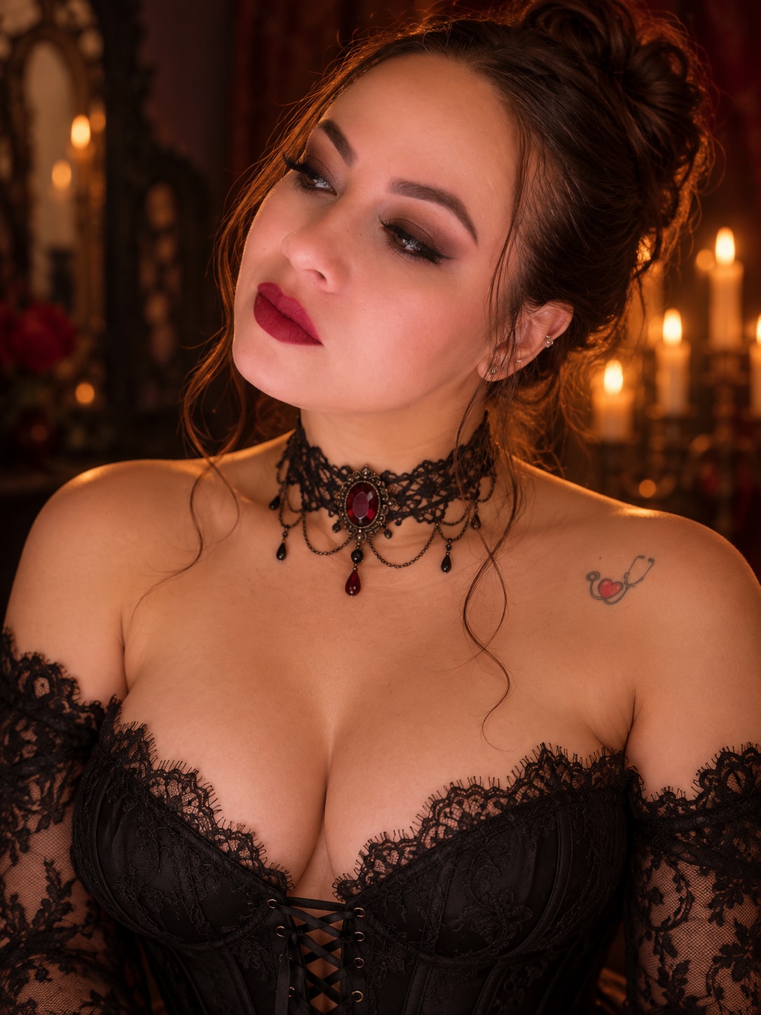 Gothic Ruby Choker Portrait output 3