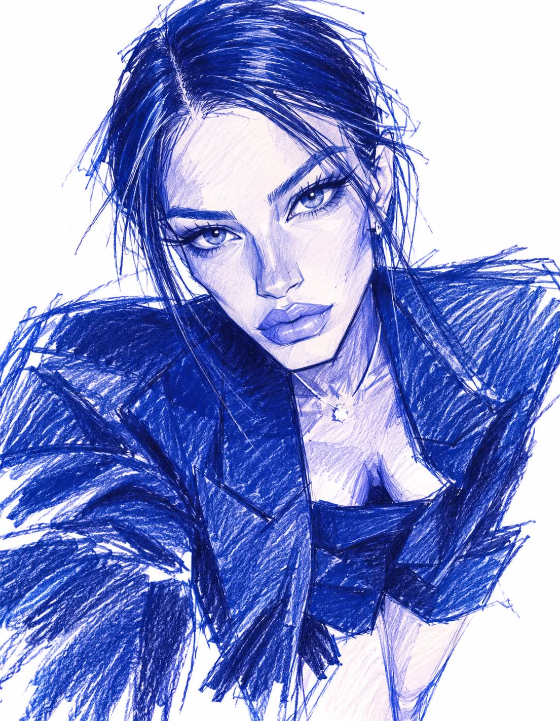 Indigo Fashion Sketch from a Photo