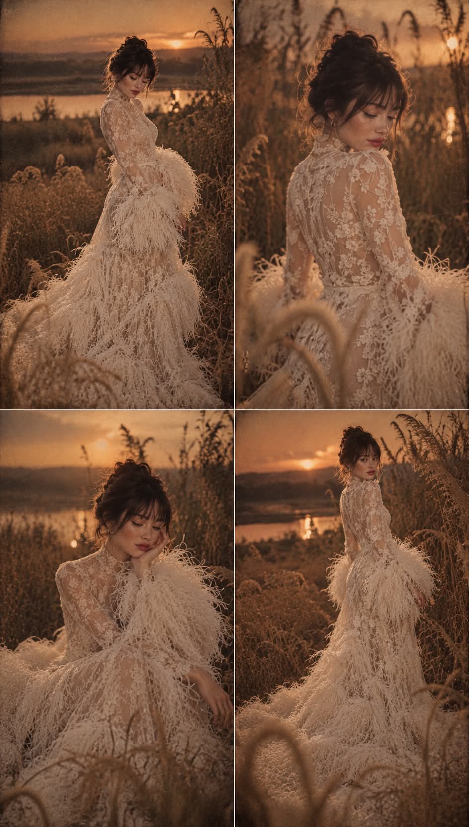 Vintage Feathered-Gown Fashion Editorial output 3