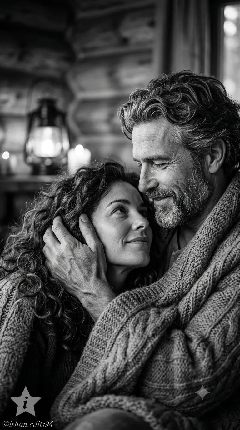 Cozy Black-and-White Couple Portrait output 1