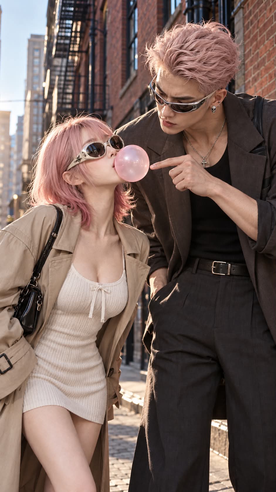 Bubblegum Fashion Editorial Couple