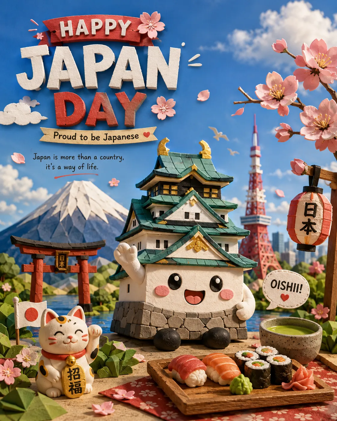 Handcrafted Felt-and-Clay Location Day Poster