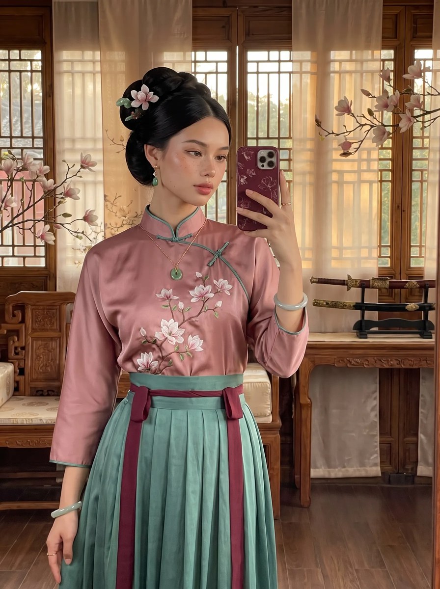 Mulan-Inspired Imperial Dressing Room Mirror Selfie