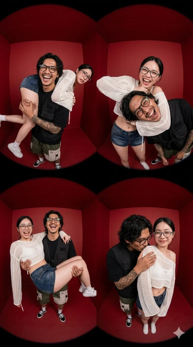 Playful Couple in a Deep Red Room output 2
