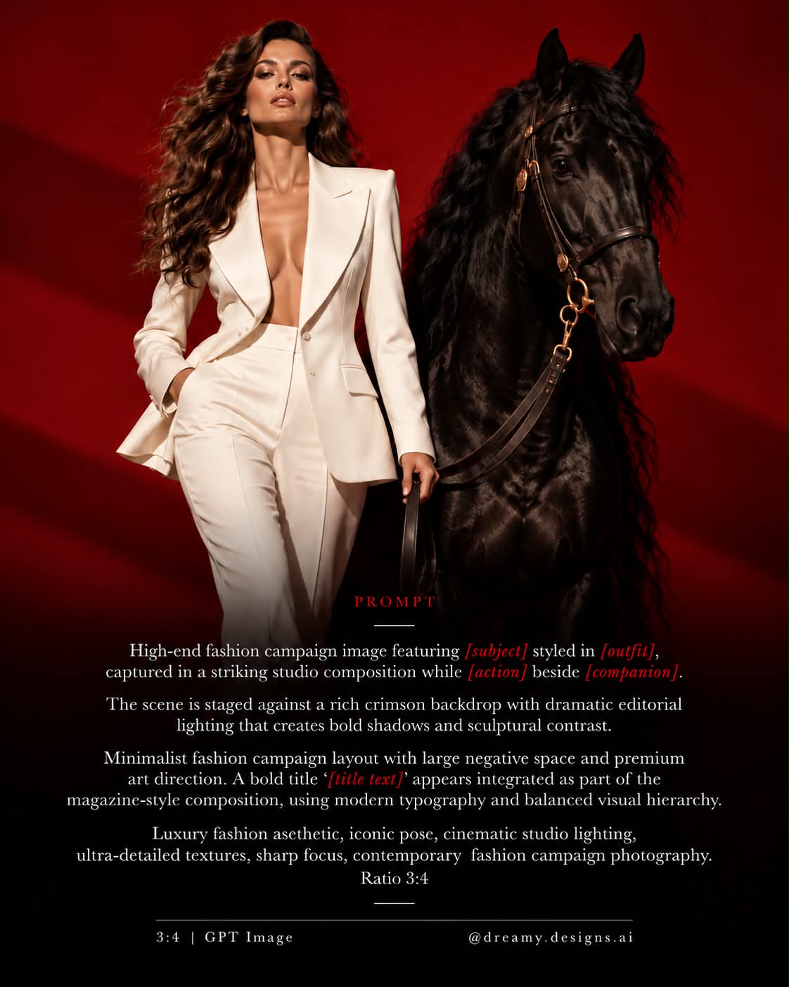 Luxury Fashion Campaign on a Crimson Studio Set output 2
