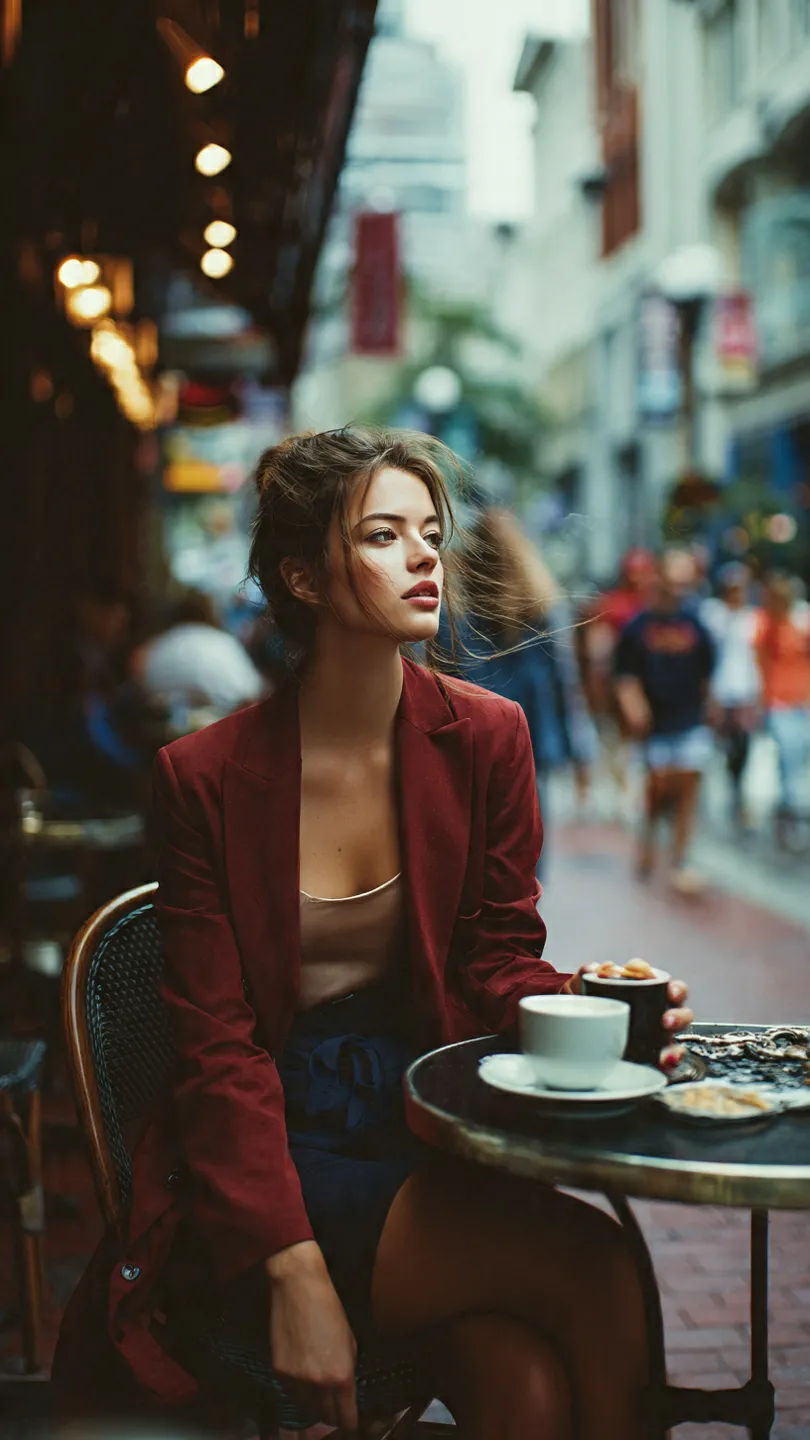 Cinematic Café Street Portrait output 3