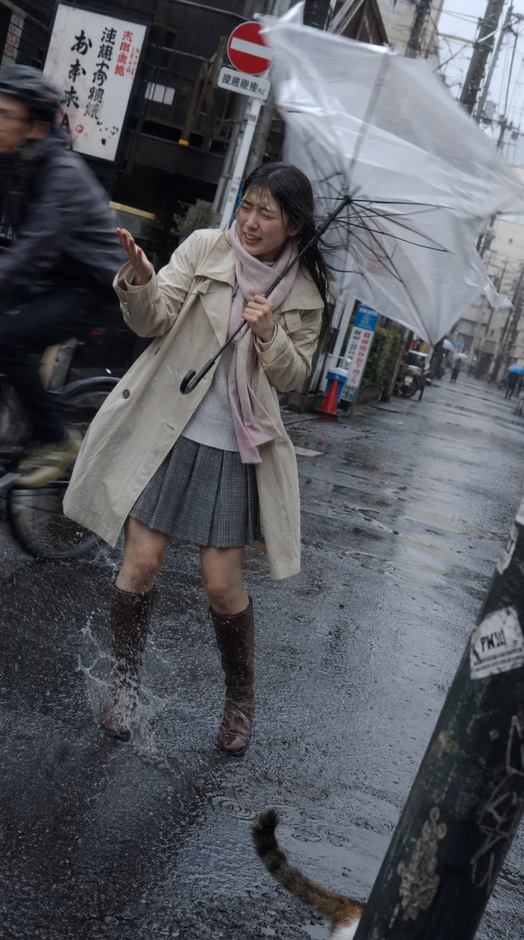 Rainy Tokyo Umbrella Mishap