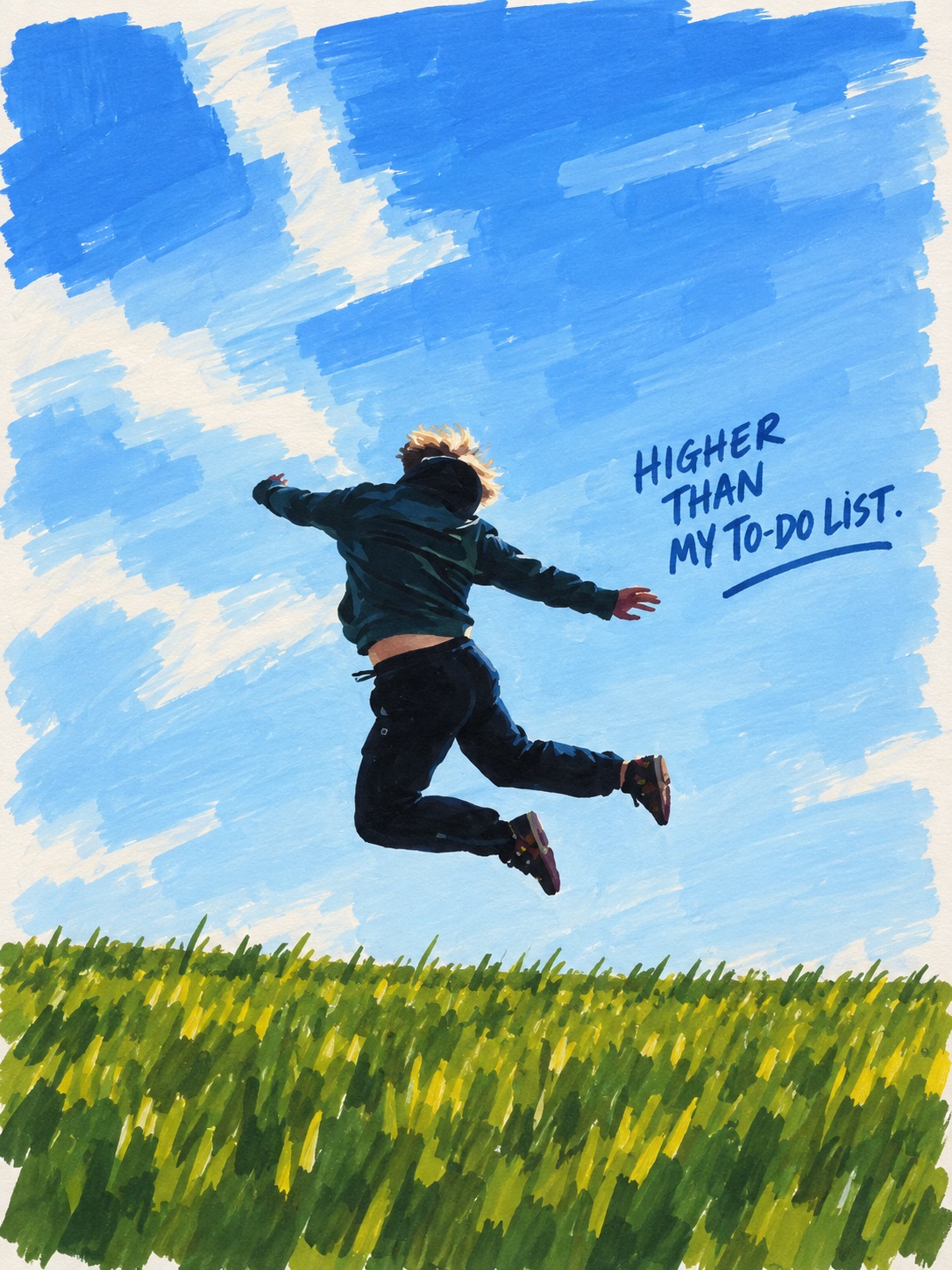 Expressive Flat-Tip Marker Portrait with a Handwritten Joke output 3