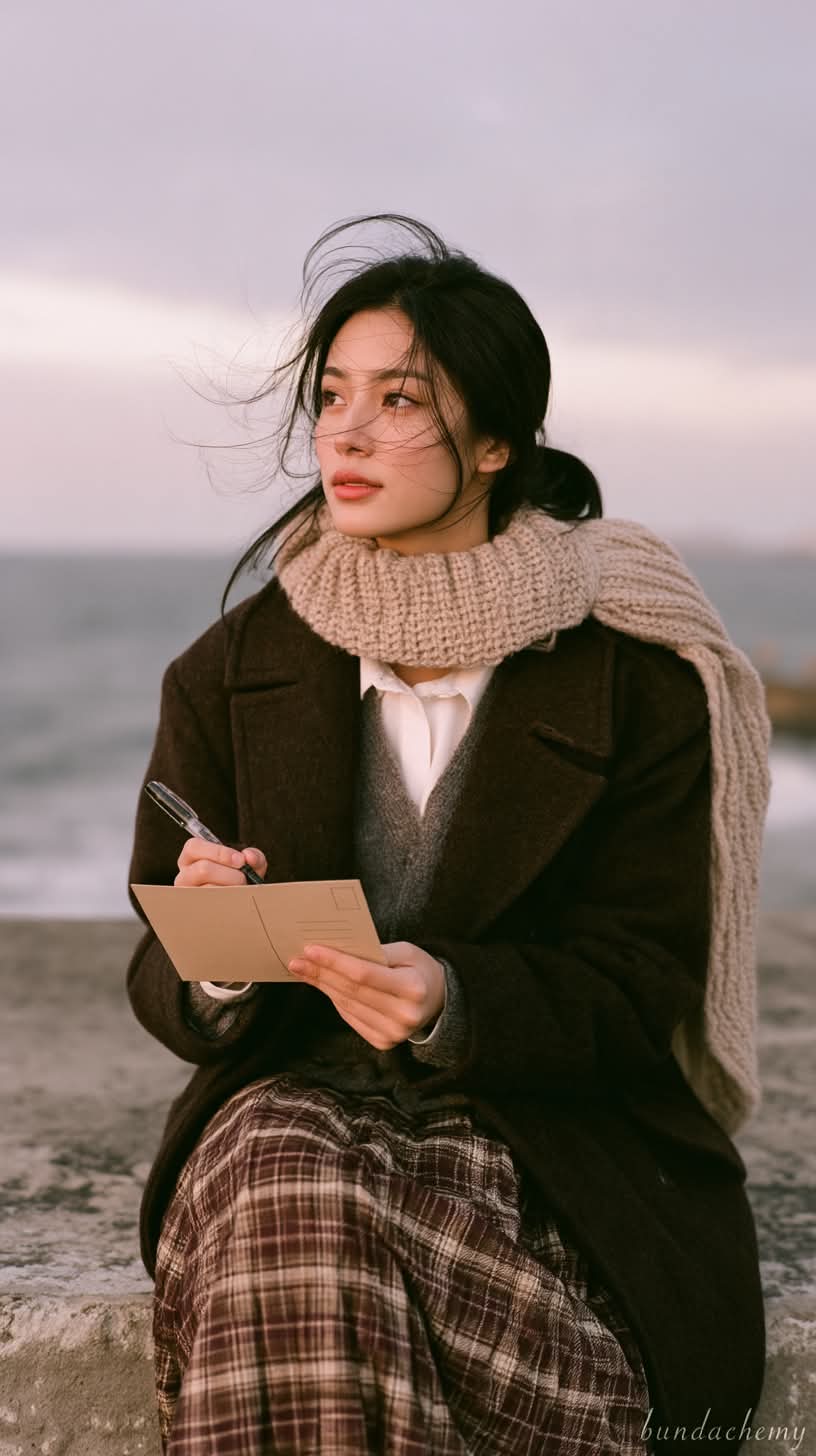 Candid Seaside Portrait at Dusk