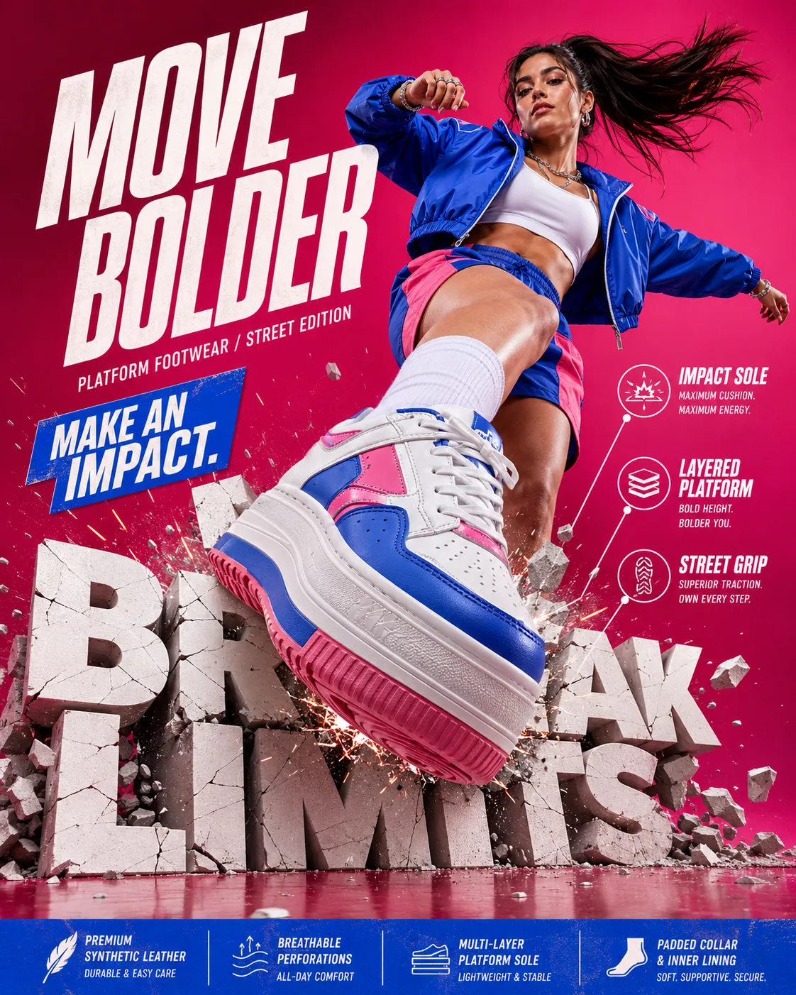Platform Sneaker Sports-Fashion Campaign Poster output 6