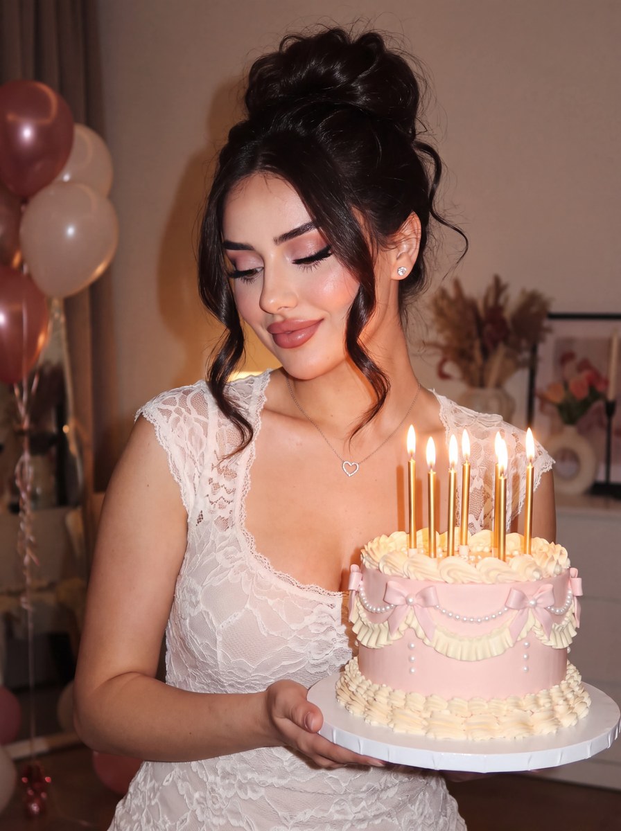 Romantic Pink-Champagne Birthday Portrait output 1