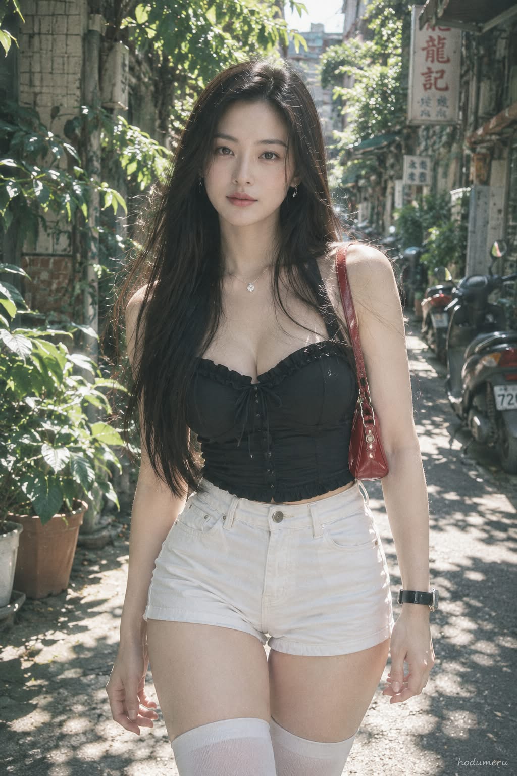 Vintage Summer Portrait in a Taiwanese Alley