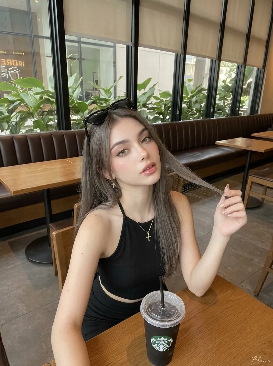 Identity-Preserving Café Selfie with a Starbucks Cup output 2