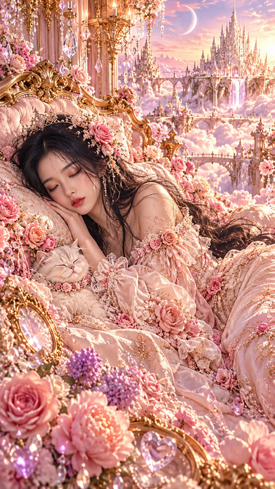 Porcelain Princess Above the Clouds — Surreal Rococo Fantasy output 2