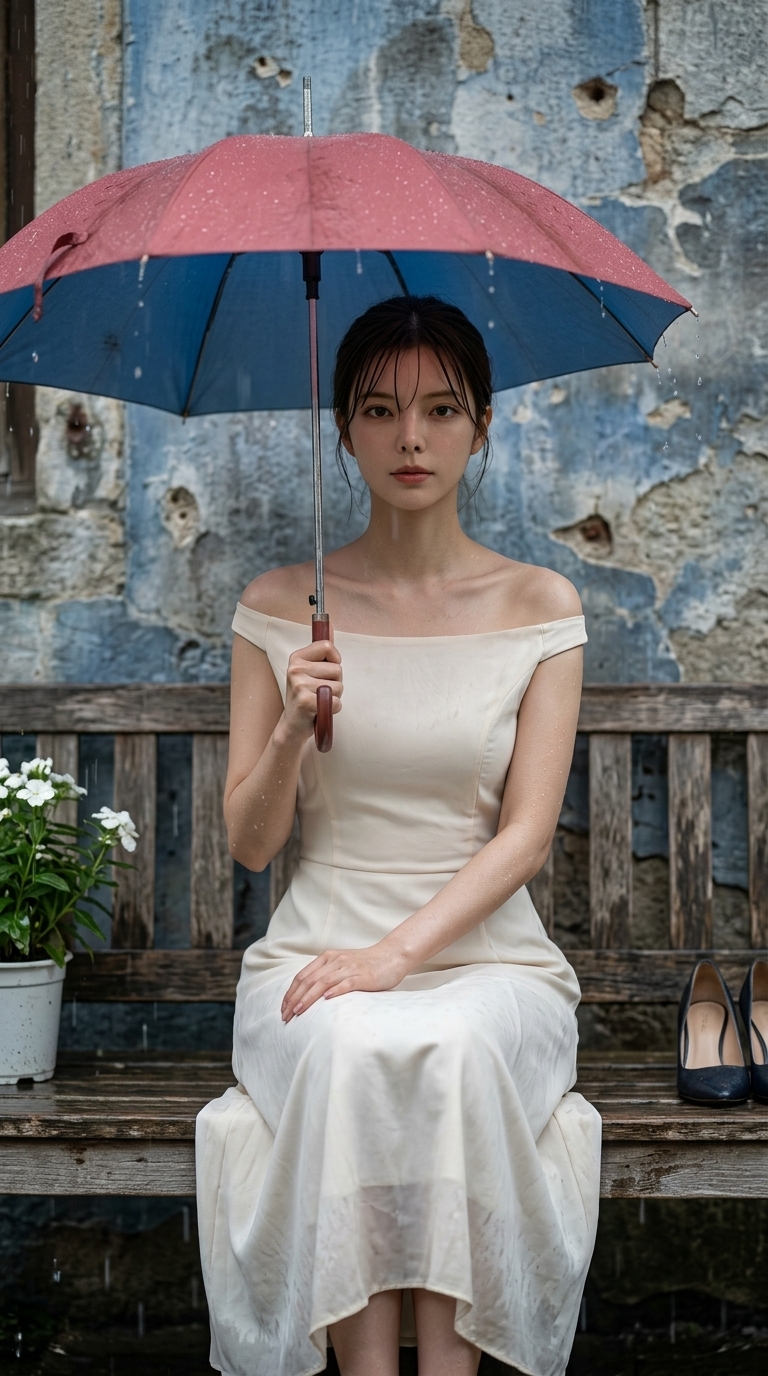 Serene Rainy-Day Portrait