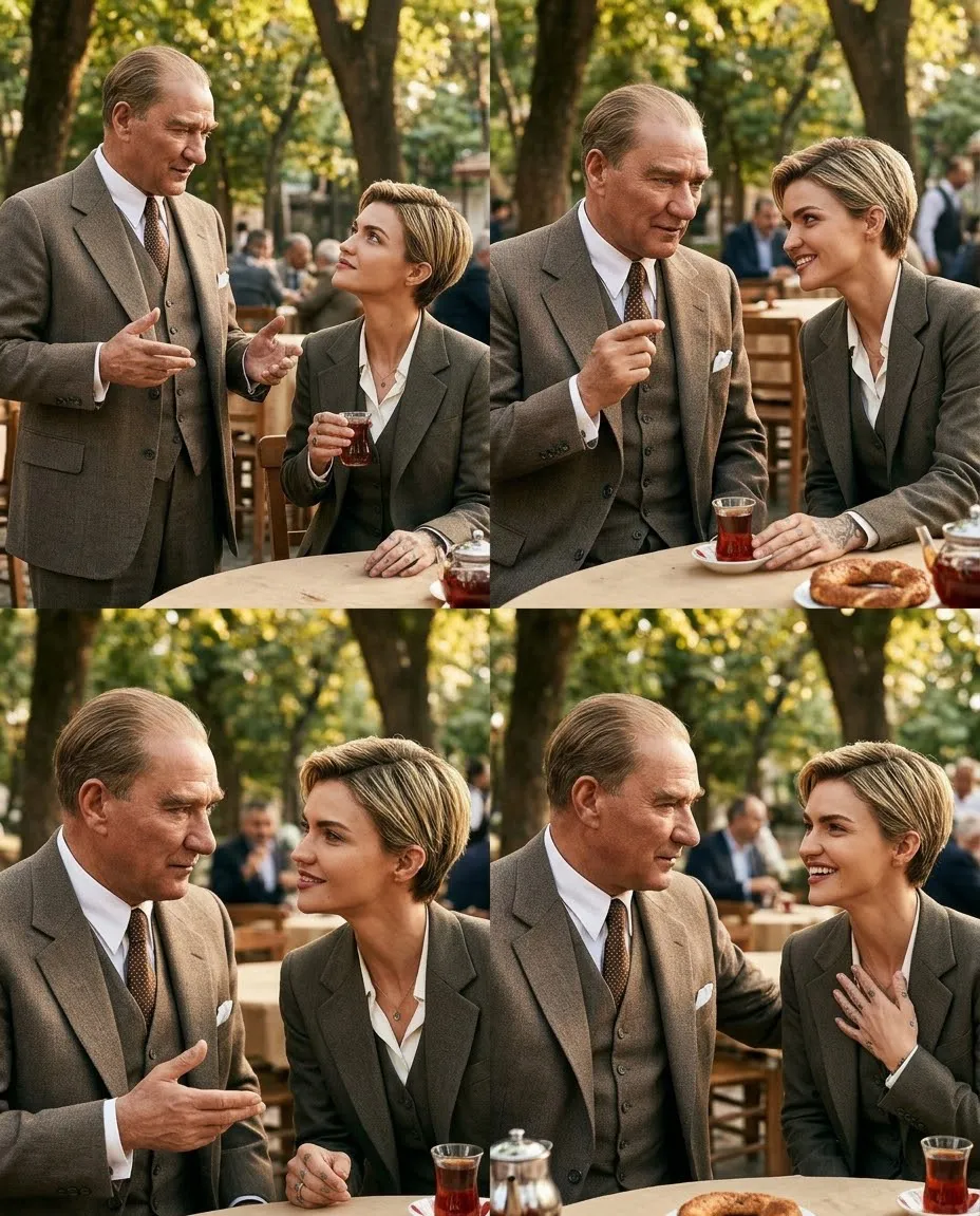 Tea Garden Conversation with Atatürk Collage