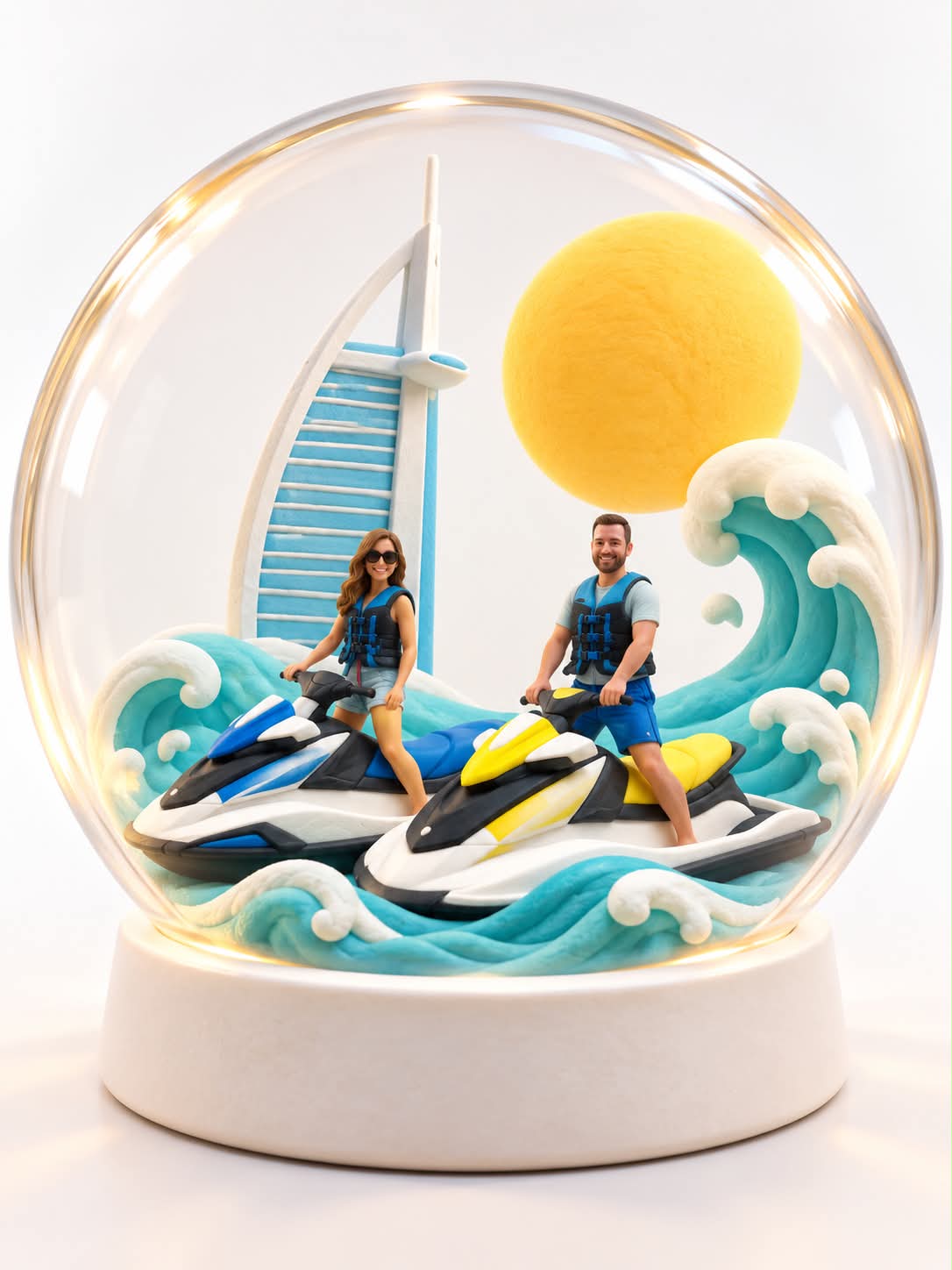 Minimalist Plasticine Diorama in a Glass Sphere