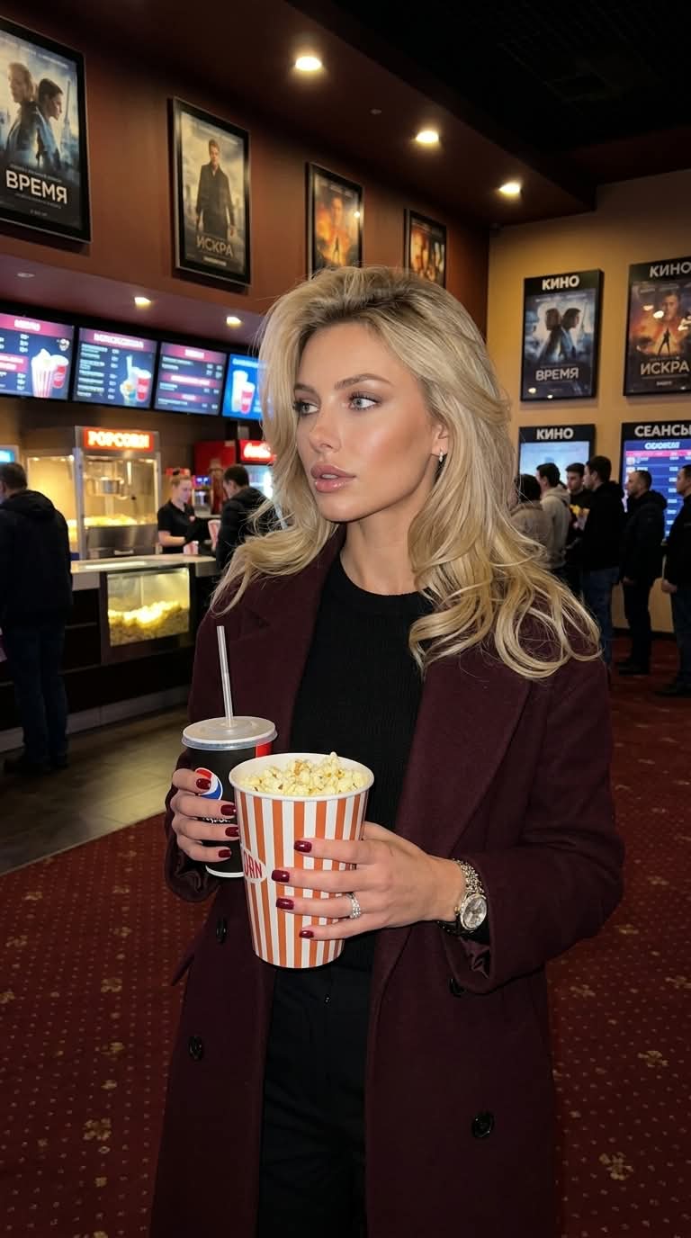Candid Cinema Lobby Photo with Identity Reference output 2