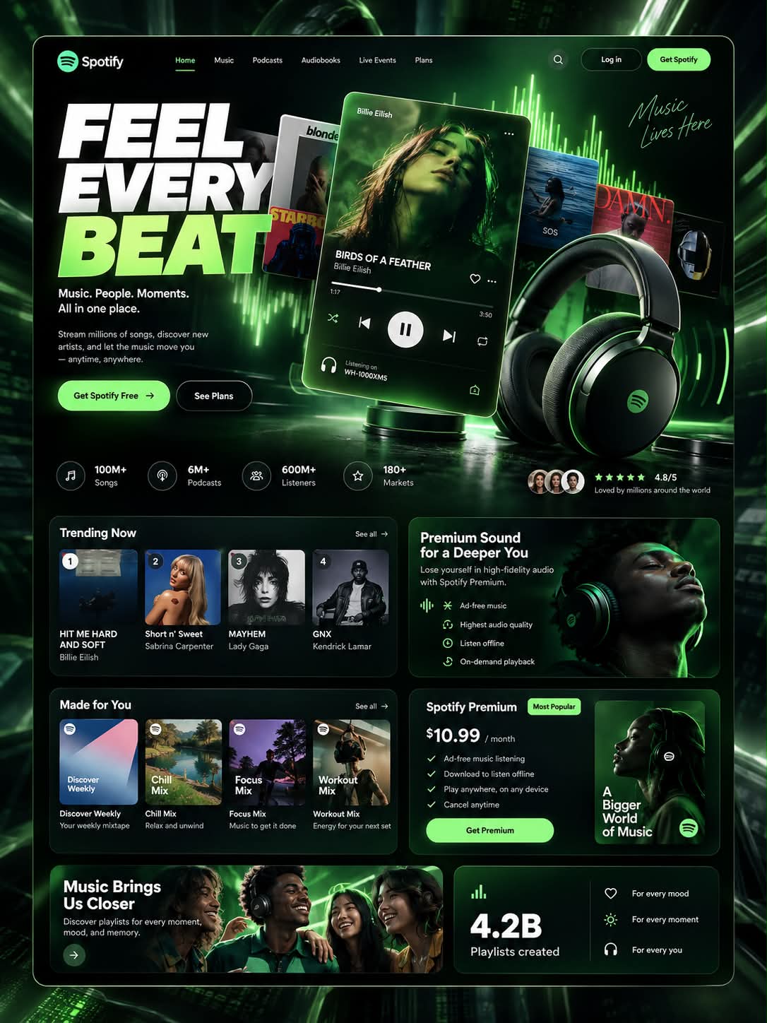 Six-Brand Premium Landing Page Concepts output 5