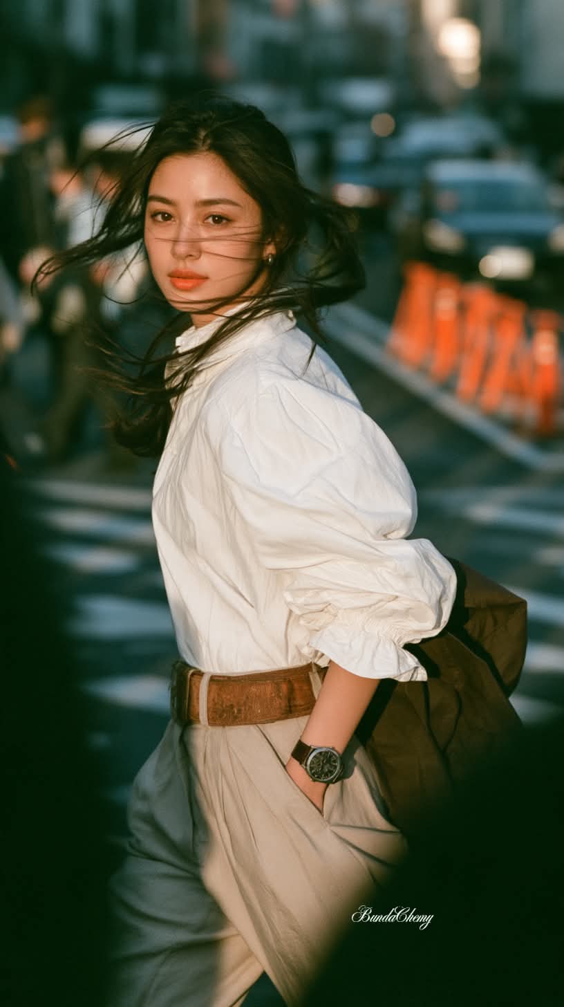 Candid Crosswalk Portrait on 35mm Film output 1