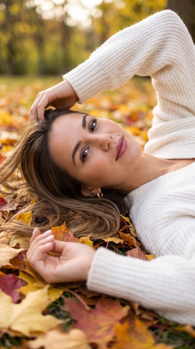 Dreamy Autumn Leaves Portrait output 1