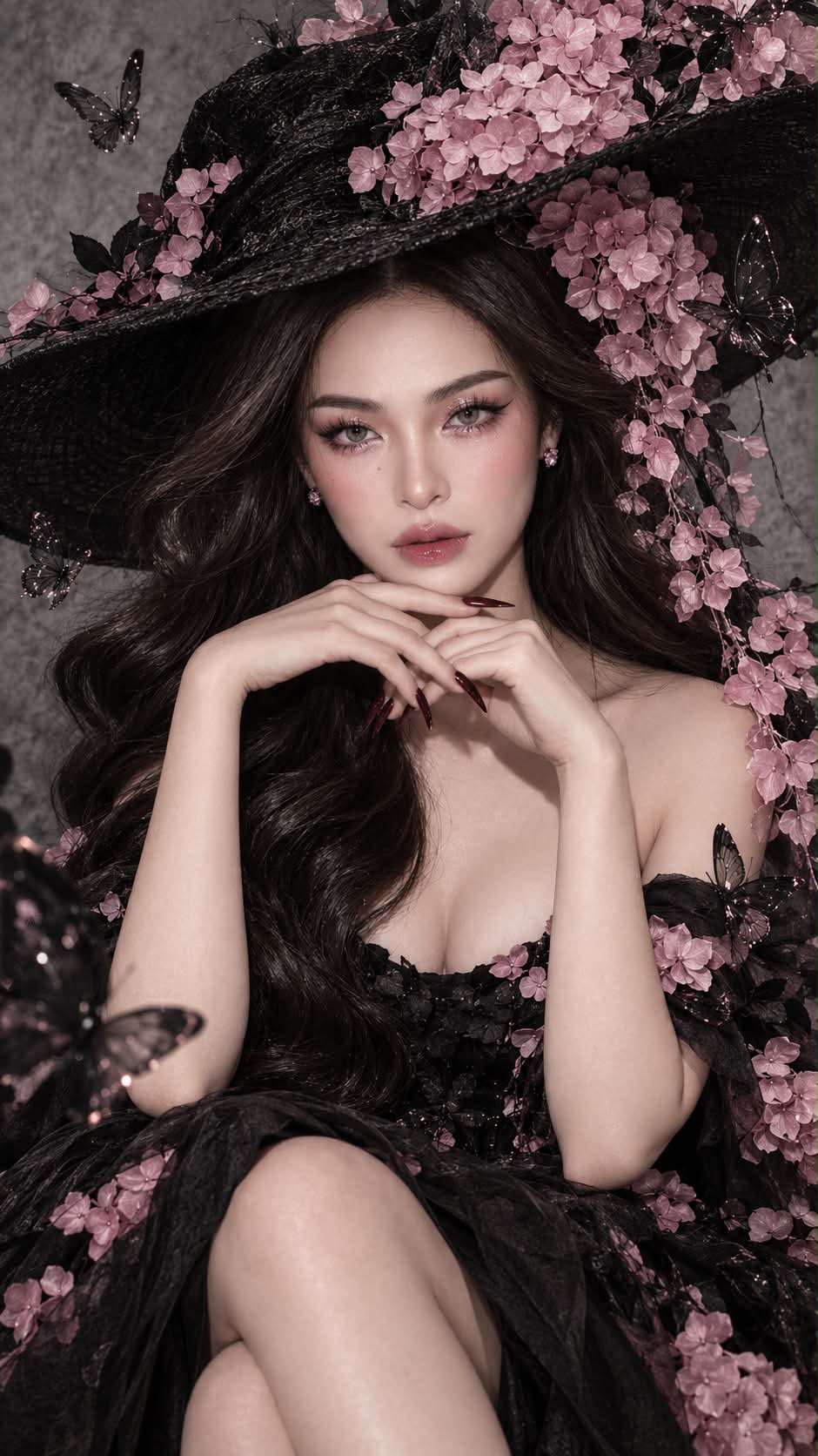 Hydrangea Couture Fashion Editorial Portrait output 3