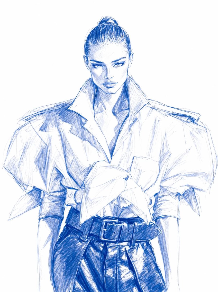 Indigo Fashion Sketch from a Photo output 2