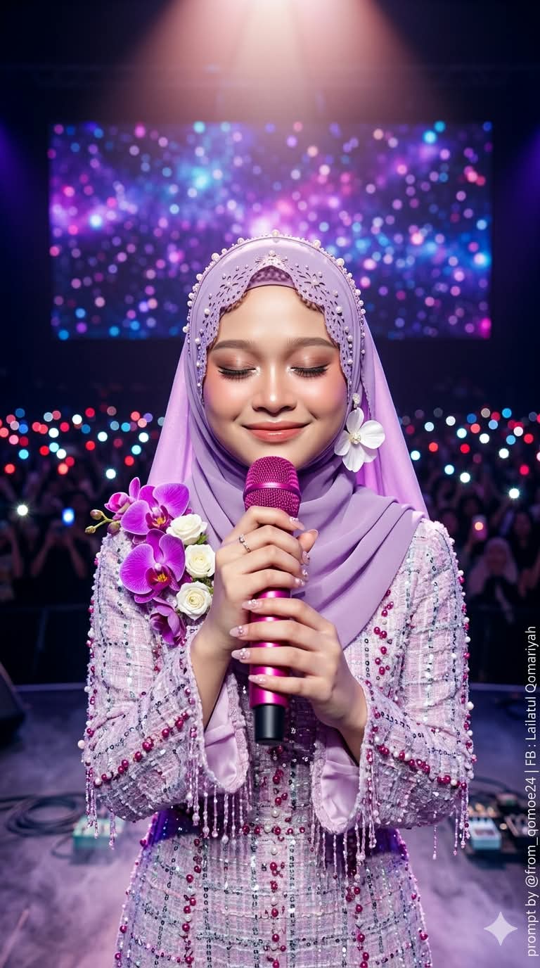 Young Woman Singing on a Concert Stage