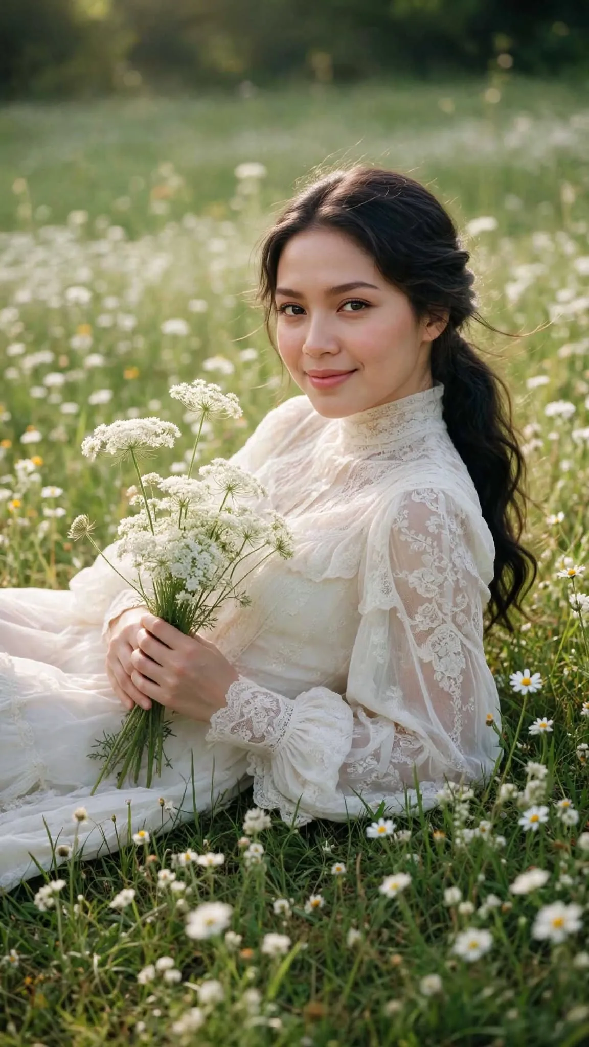Golden-Hour Wildflower Meadow Portrait output 4