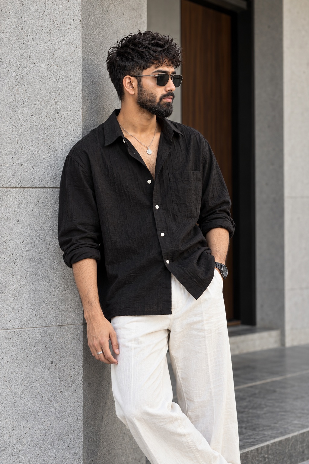 Modern Monochrome Entrance Portrait
