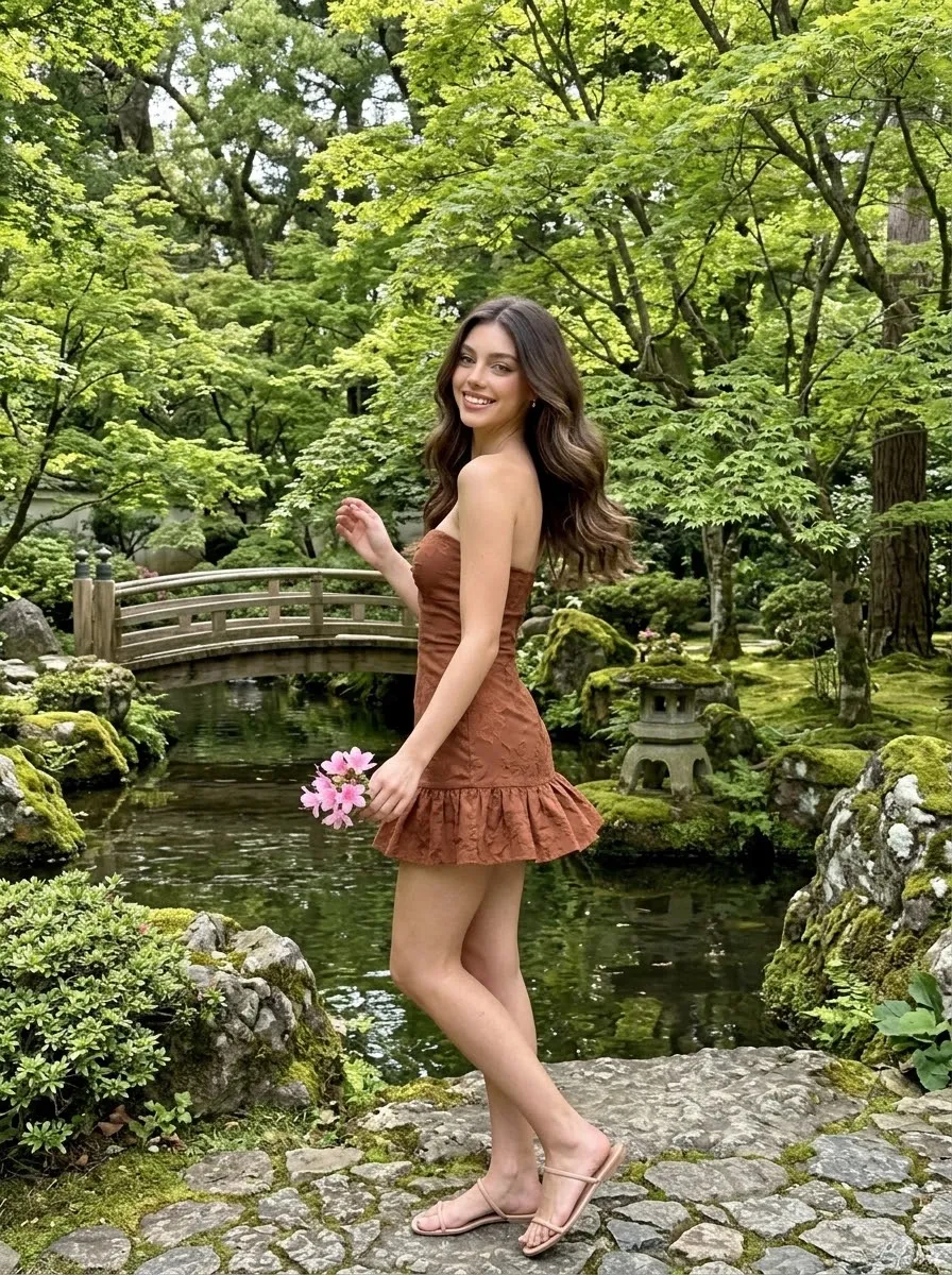 Copper Dress in a Japanese-Inspired Garden output 9