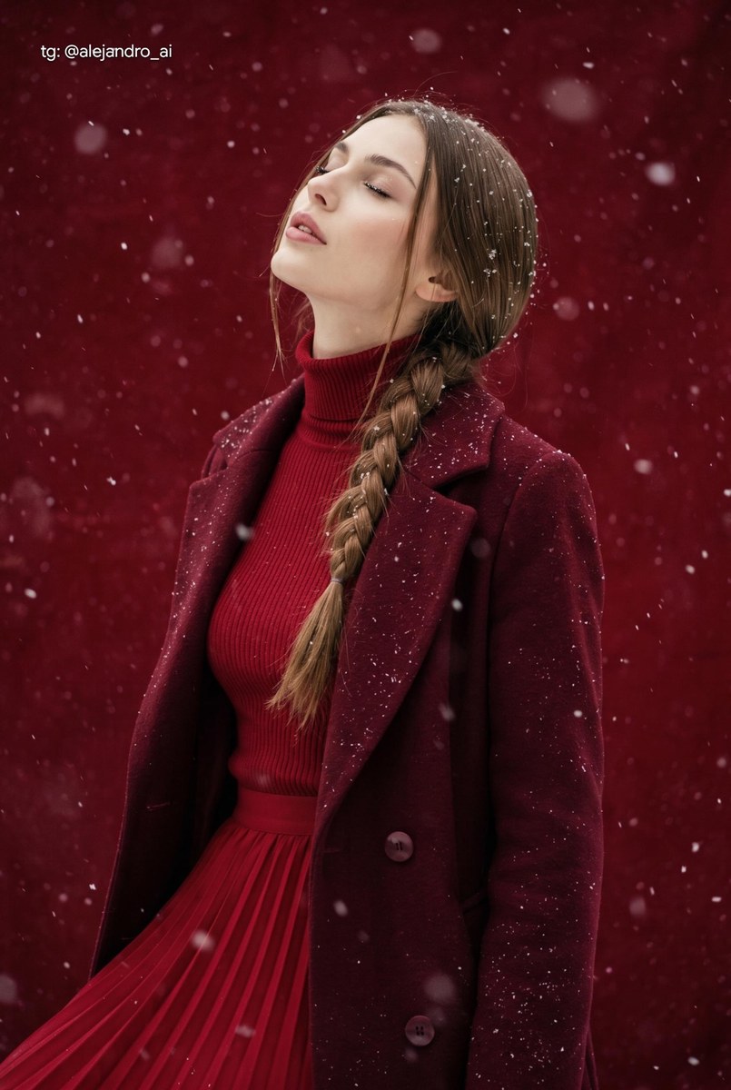 Crimson Winter Fashion Portrait output 1