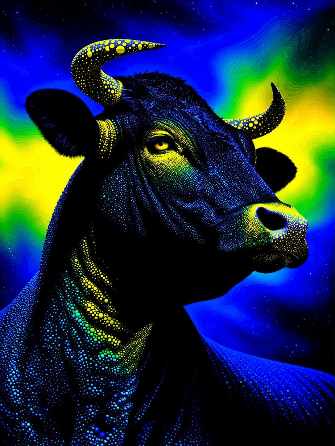 Neon Psychedelic Animal Artwork output 11